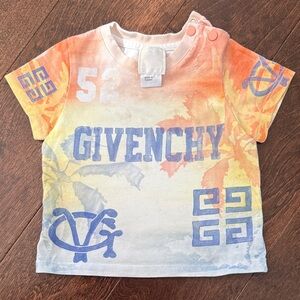 Givenchy Kids Orange and Blue Graphic Tee